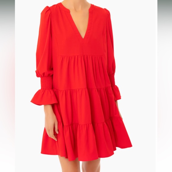 Red Crepe Kenzo Dress, POMANDER PLACE, Size XS, EXCELLENT CONDITION No Flaws - Picture 4 of 17